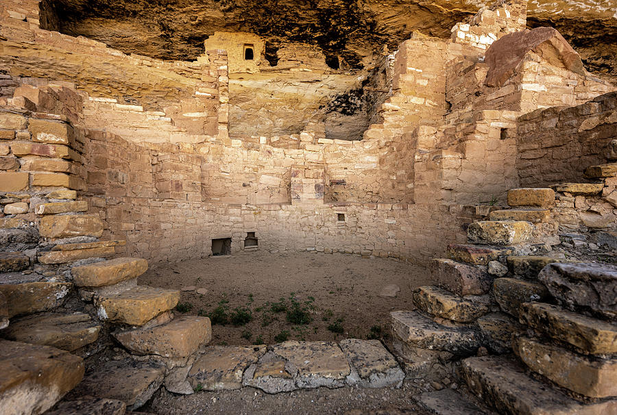Circular Entrance to Kiva in Cliff Dwelling Photograph by Kelly VanDellen