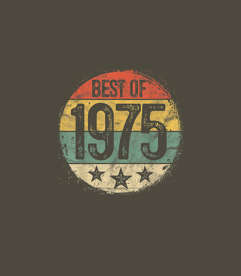 Circular Retro Best of 1975 45th Birthday 45 Year Old Digital Art by ...