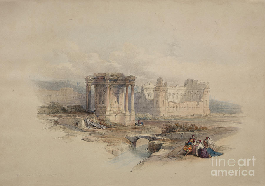 Circular Temple at Baalbec Painting by Historic illustrations