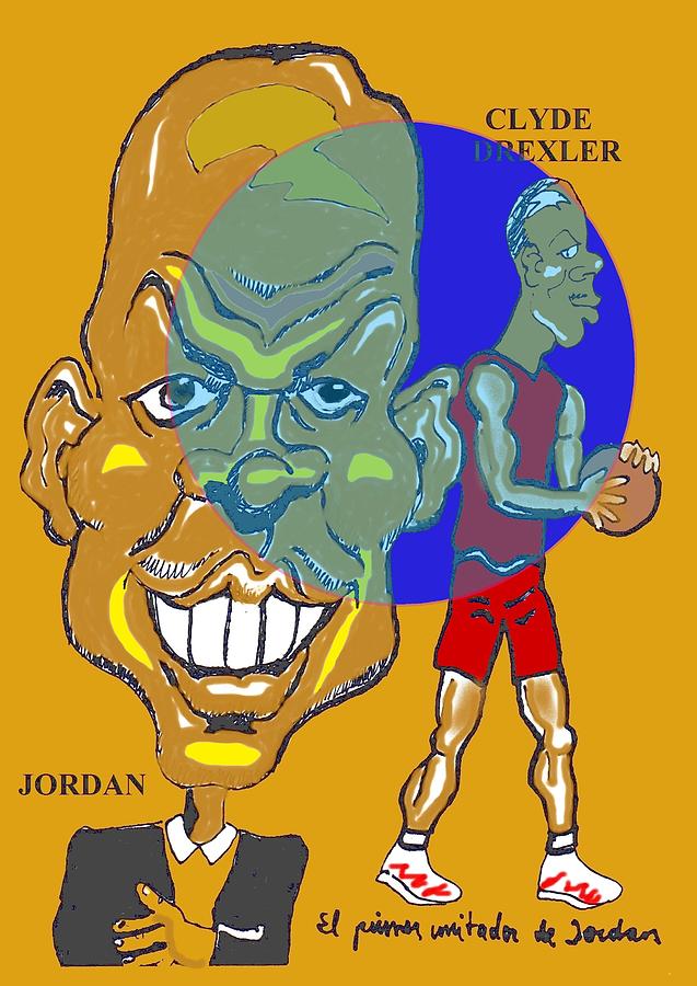 Michael Jordan Tongue Out Caricature Poster by Miguel Romani - Fine Art  America
