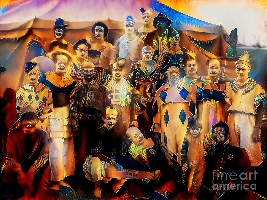 Circus Clowns in Vibrant Painterly Colors 20200517v7 Photograph by Wingsdomain Art and Photography