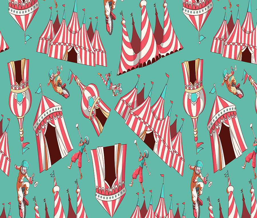 Circus Patterns Beautiful Retro Circus Print Tapestry - Textile by ...