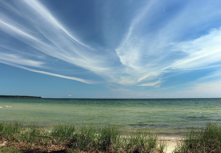 Cirrus Clouds Over Lake Michigan Photograph by David T Wilkinson