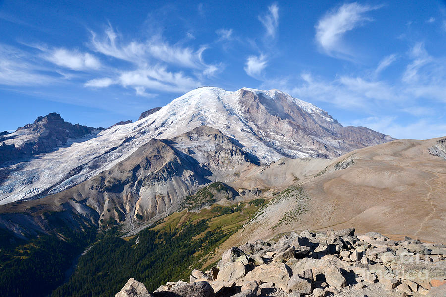 Cirrus Clouds Over Mount Rainier Photograph by Brian Walsh - Fine Art ...