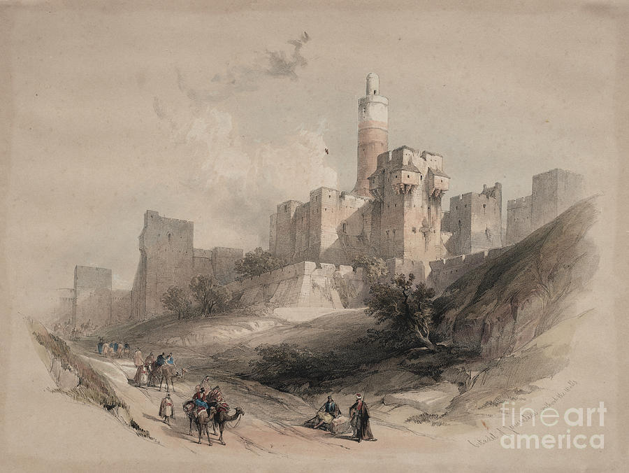 Citadel of Jerusalem, Tower of David q1 Painting by Historic illustrations