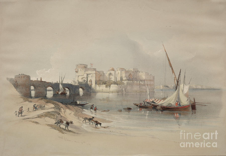 Citadel of Sidon, Lebanon q1 Painting by Historic illustrations