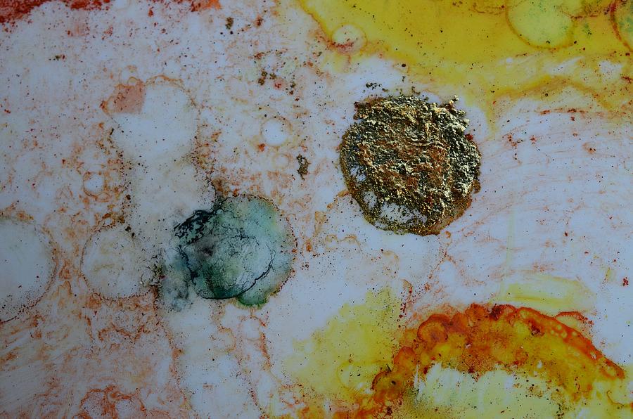 Citrus and Gold Abstract Mixed Media by Marianna Mills