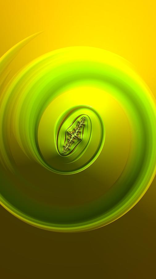 Citrus Twist Green and Yellow Fractal Abstract  Digital Art by Shelli Fitzpatrick