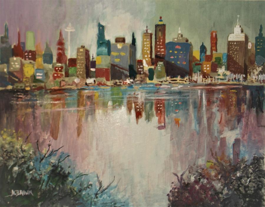 City Across The Bay Painting by Al Brown