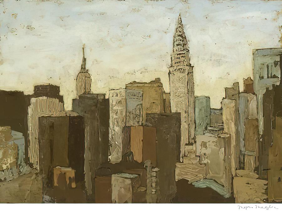 City and Sky Drawing by DHBubble - Fine Art America