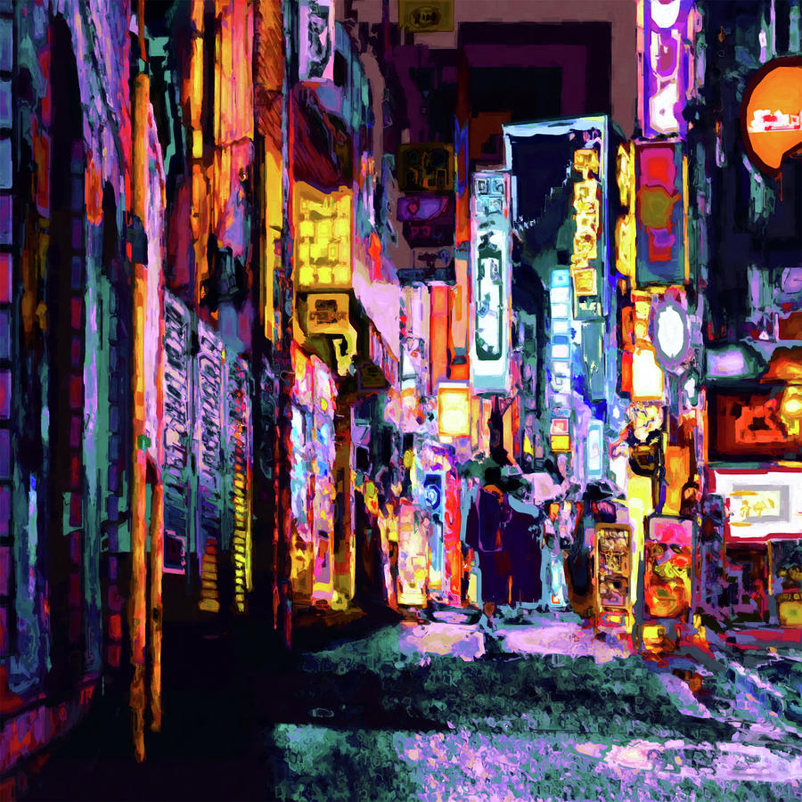City at Night Digital Art by David Hansen