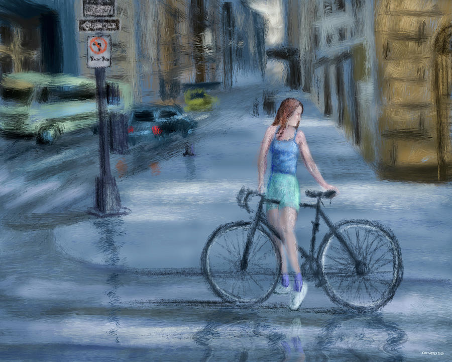 City Bike  Digital Art by Larry Whitler