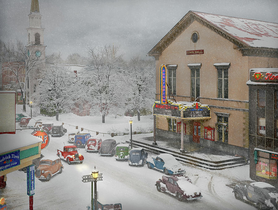 City - Brattleboro, VT - Brattleboro Blizzard 1940 Photograph by Mike Savad