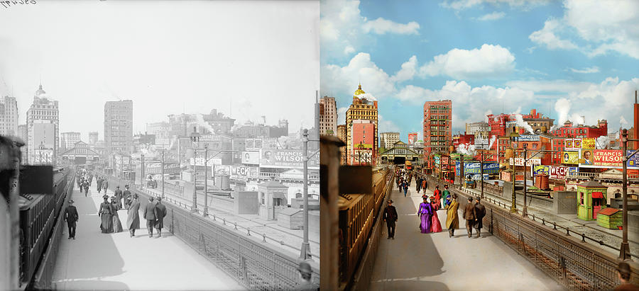 City - Brooklyn, NY - Infinite City 1908 - Side by Side Photograph by Mike Savad