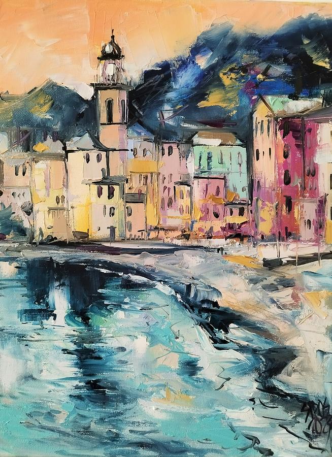 City by the sea Painting by Lorand Sipos