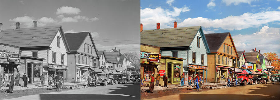City - Caribou, MN - Always sign your work 1940 - Side by Side Photograph by Mike Savad City - Caribou, MN - Always sign your work 1940 - Side by Side Photograph by Mike Savad