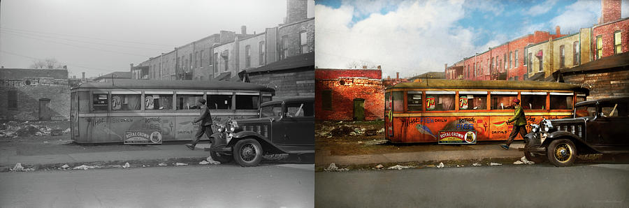 City - Chicago - Homade pies 5 cents 1941 - Side by Side2 Photograph by Mike Savad