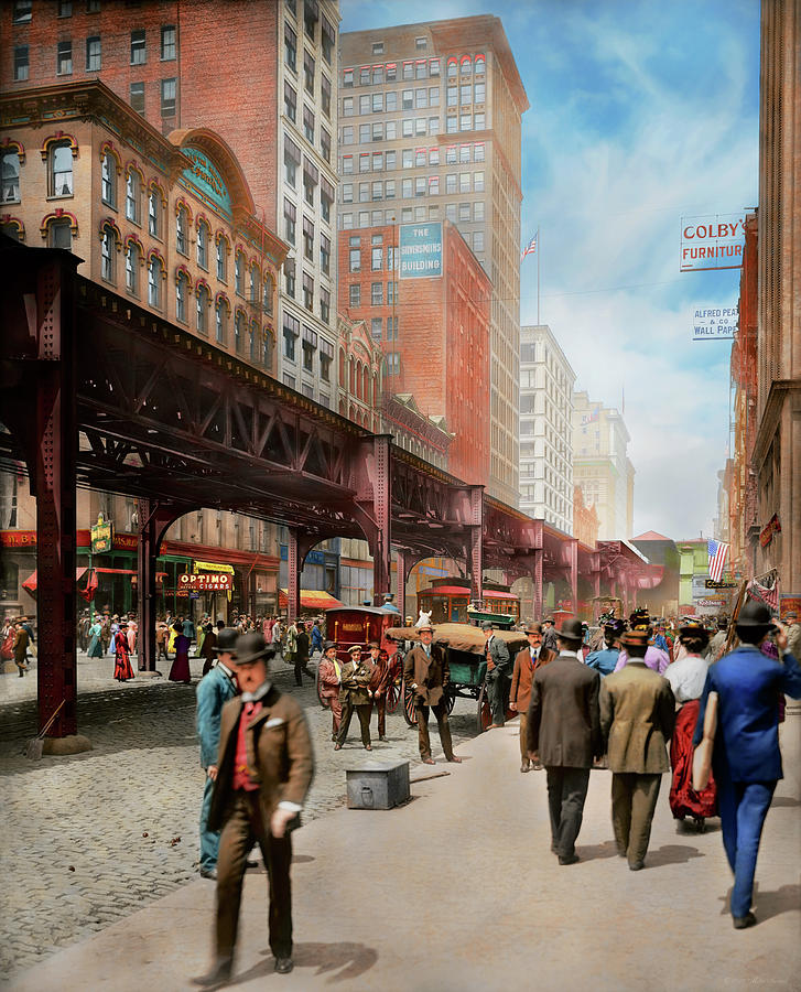 City - Chicago, IL - Historic Wabash Ave 1907 Photograph by Mike Savad