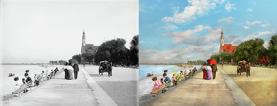 City - Chicago, IL - Lake shore drive 1907 - Side by Side Photograph by Mike Savad