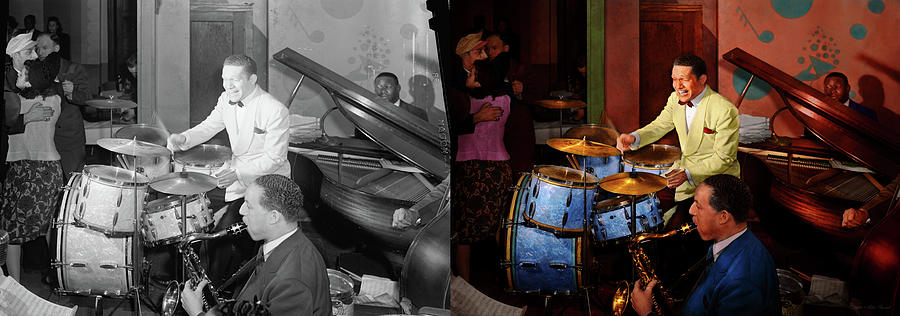 City - Chicago IL - Red Saunders and his band 1942 - Side by Side Photograph by Mike Savad