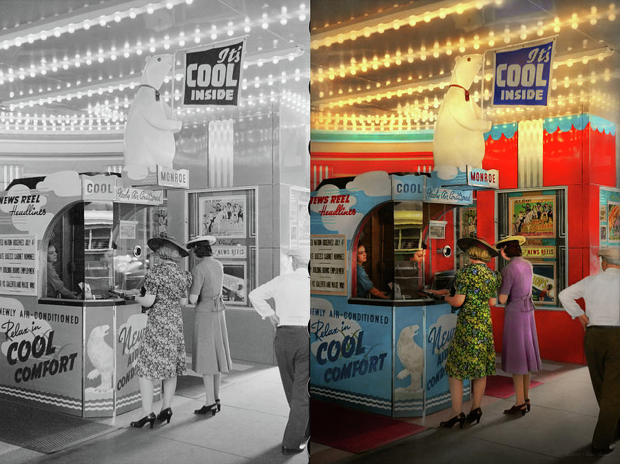 City - Chicago, IL - Relax in cool comfort 1940 - Side by Side Photograph by Mike Savad