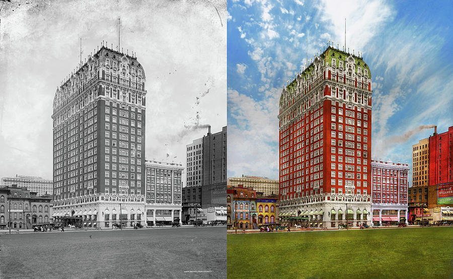City - Chicago IL - The Blackstone hotel 1915 - Side by Side Photograph by Mike Savad