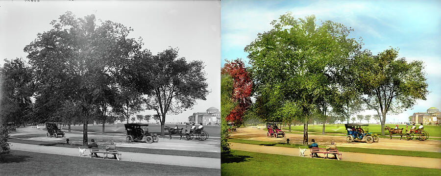 City - Chicago, IL - The driveway at Jackson Park 1907 - Side by Side Photograph by Mike Savad