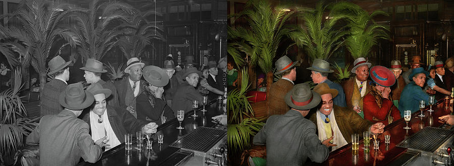 City - Chicago, IL - The Palm Tavern 1941 - Side by Side Photograph by Mike Savad