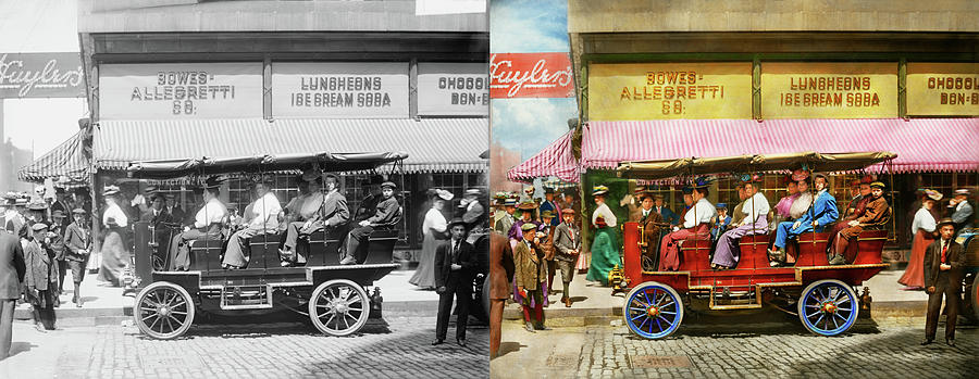 City - Chicago, IL - Touring Chicago 1908 - Side by Side Photograph by Mike Savad