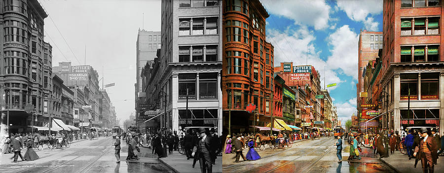 City - Cincinnati, OH - Dentist Street 1907 - Side by Side Photograph by Mike Savad