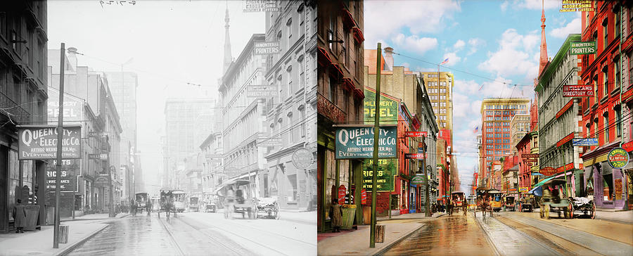 City - Cincinnati, OH - Ostrich feathers curled  1908 - Side by Side Photograph by Mike Savad