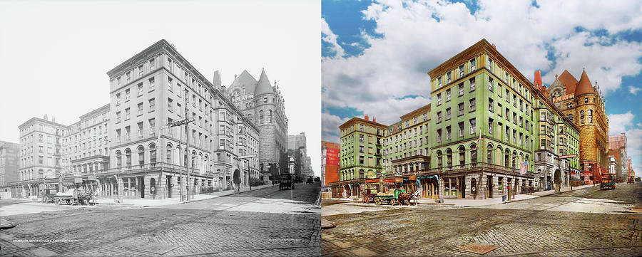 City - Cincinnati, OH - The Burnet House 1908 - Side by Side Photograph by Mike Savad