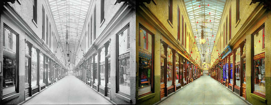 City - Cincinnati, OH - The Emery Arcade 1905 - Side by Side Photograph by Mike Savad