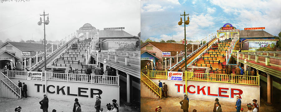 City - Cincinnati OH - Tickle me 1909 - Side by Side Photograph by Mike Savad
