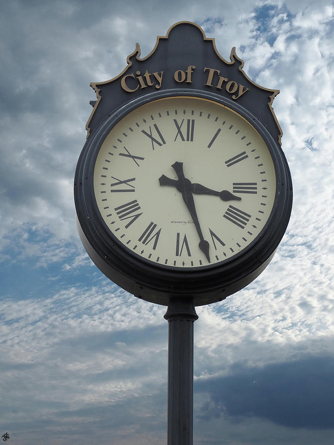 City Clock In Troy Photograph by Ginger Repke