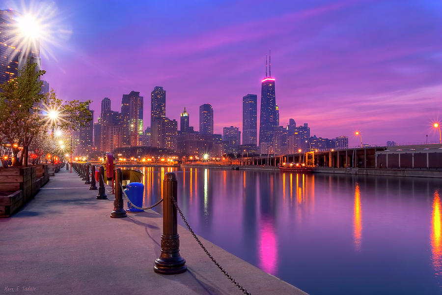 City Dreams - Chicago Skyline As Night Falls Photograph by Mark E Tisdale