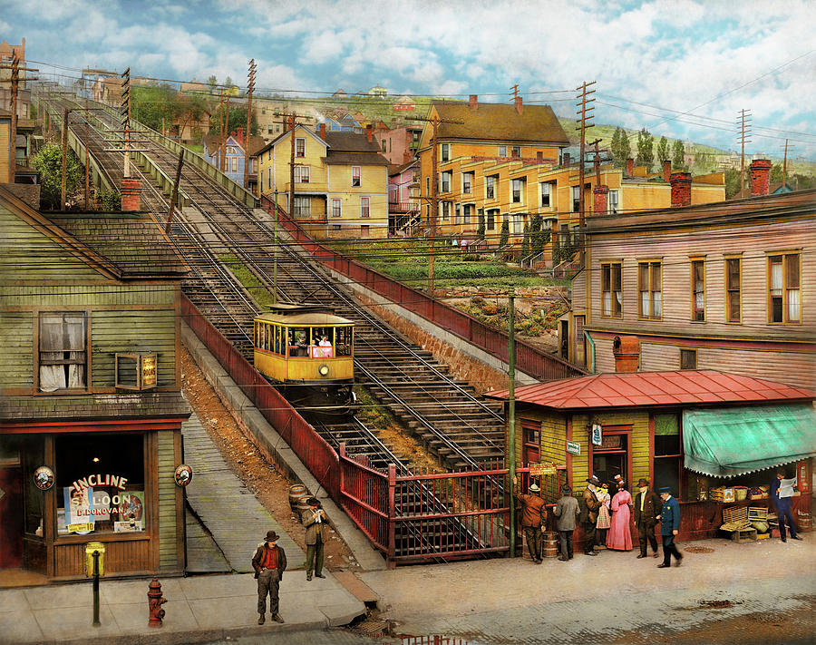 City - Duluth, MN - Seventh Ave West Incline 1908 Photograph by Mike Savad