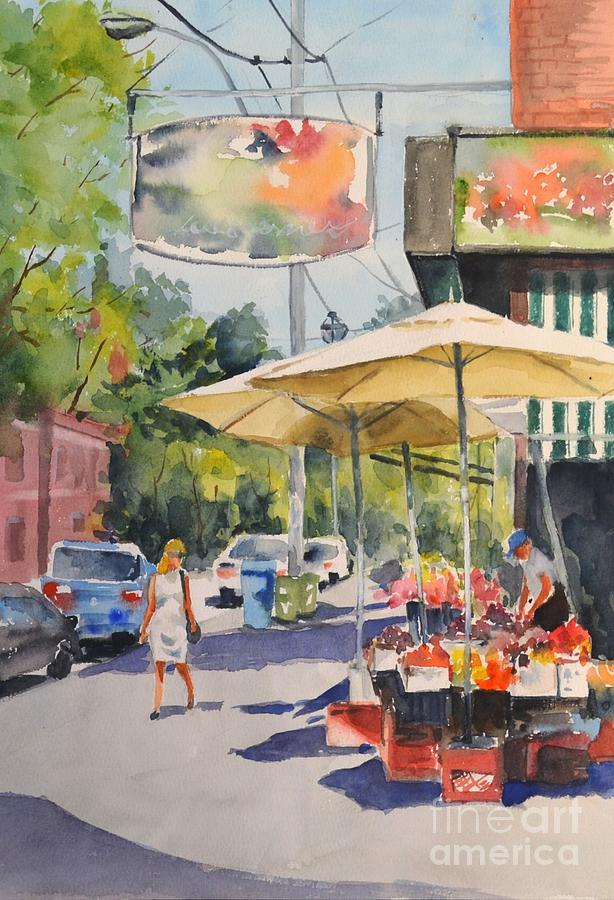 City fruit stall Painting by Betty M M Wong