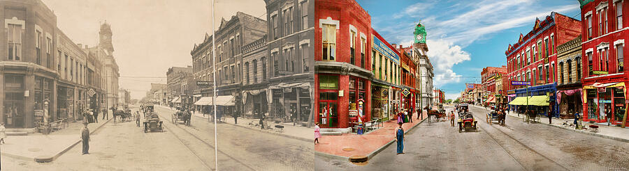 City - Ft Dodge IA - Central Ave 1907 - LEFT SIDE 1 of 3 - Side by Side Photograph by Mike Savad City - Ft Dodge IA - Central Ave 1907 - LEFT SIDE 1 of 3 - Side by Side Photograph by Mike Savad