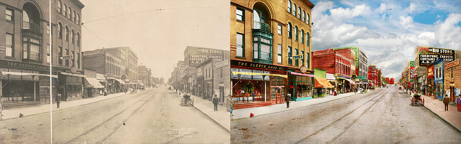 City - Ft Dodge IA - Central Ave 1907 - RIGHT SIDE 3 of 3 - Side by Side Photograph by Mike Savad City - Ft Dodge IA - Central Ave 1907 - RIGHT SIDE 3 of 3 - Side by Side Photograph by Mike Savad