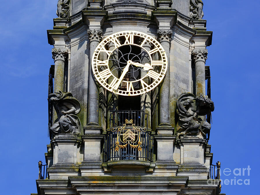City Hall clock tower close up Cardiff Wales UK Photograph by James Brunker