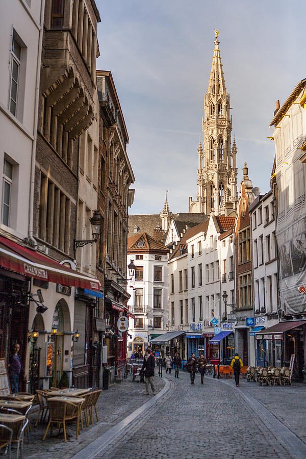 City Hall spire at tourist street Photograph by Merten Snijders
