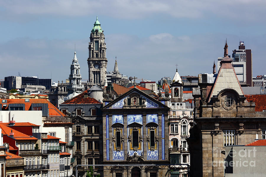 Architecture Photograph - City Hall tower and San Antonio church Oporto Portugal by James Brunker