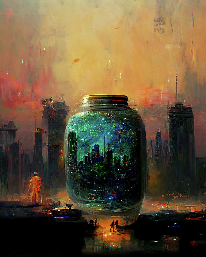 City in a Jar Digital Art by Nikki Marie Smith