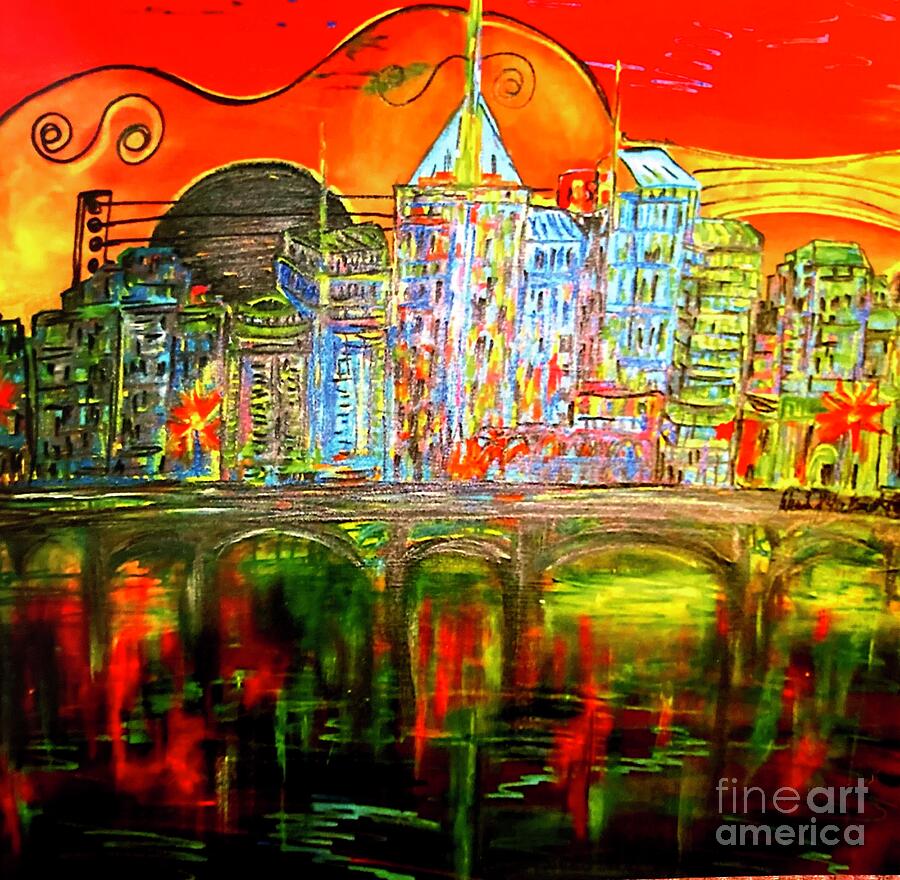 Abstract Painting - City in Colors by Diane Stockard