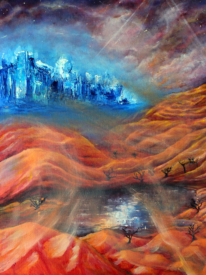 City in the Desert Painting by Medea Ioseliani