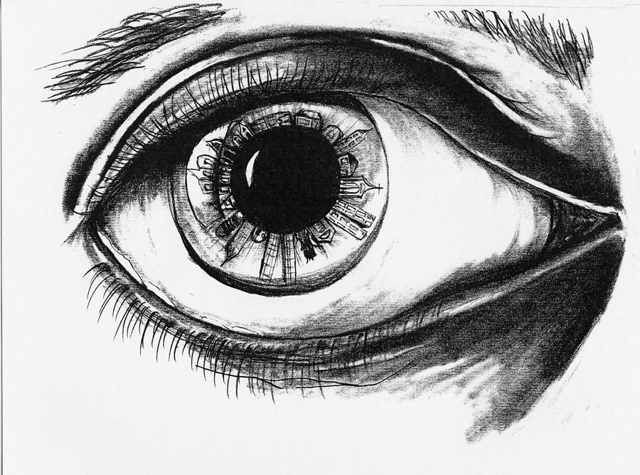 City in the Eye Drawing by Ethan Dixon - Fine Art America