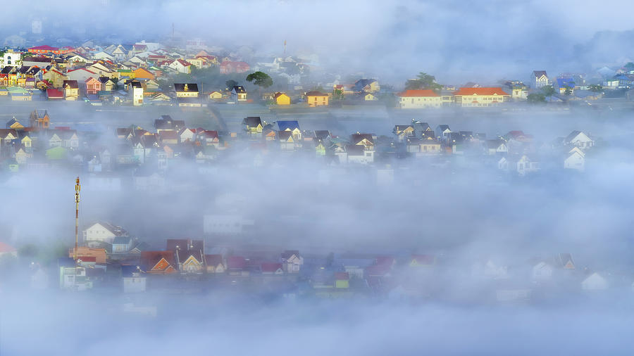 City in the fog Photograph by Khanh Bui Phu