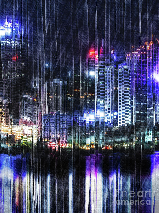 City Light Reflections Digital Art by Phil Perkins