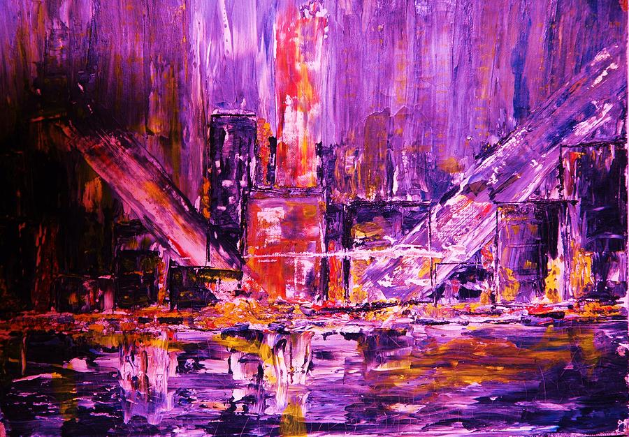 City Lights Painting by Kicking Bear  Productions